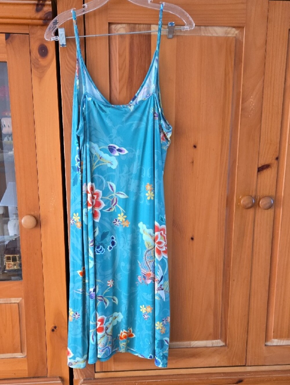 Johnny Was beautiful Teal Floral V‑Neck Slip Nightgown. XL - Picture 8 of 8